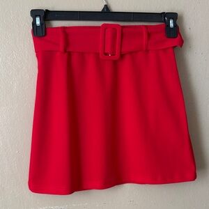Red Belted Women's Skirt